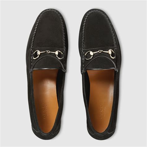 gucci womens loafers black|gucci women's suede loafers.